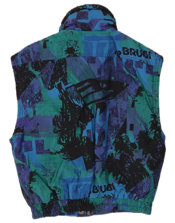 BRUGI Womens Graphic Gilet UK 14 Medium Blue Geometric Polyamide