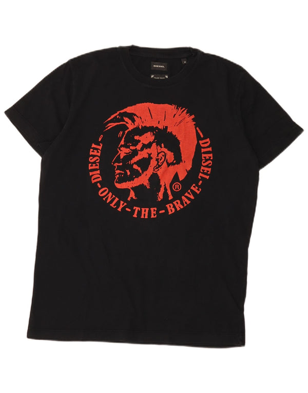 Diesel T-Shirt Graphique Homme Noir Moyen Coton