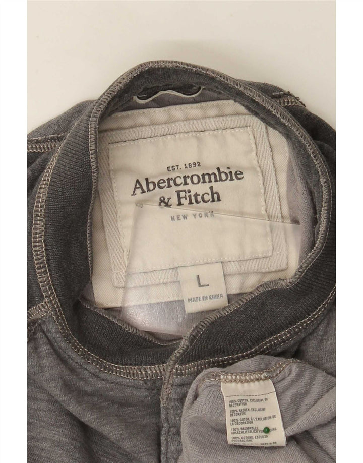 Abercrombie & Fitch Haut à manches 3/4 pour homme en coton gris grand