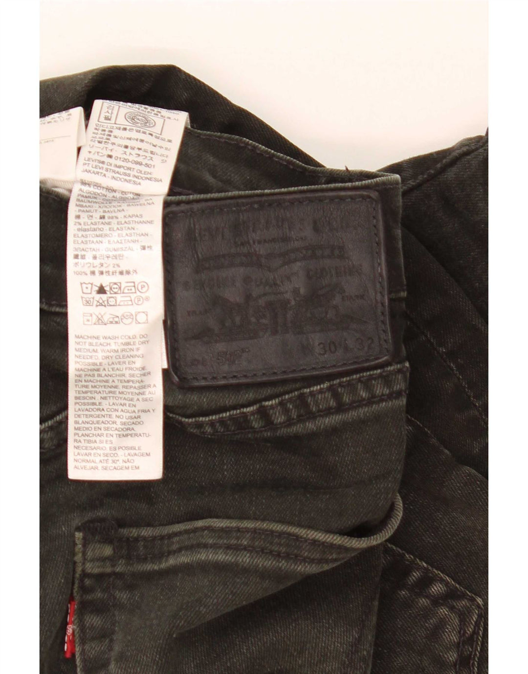 Levi's Jean Droit 502 Homme Noir W30 L32 Coton