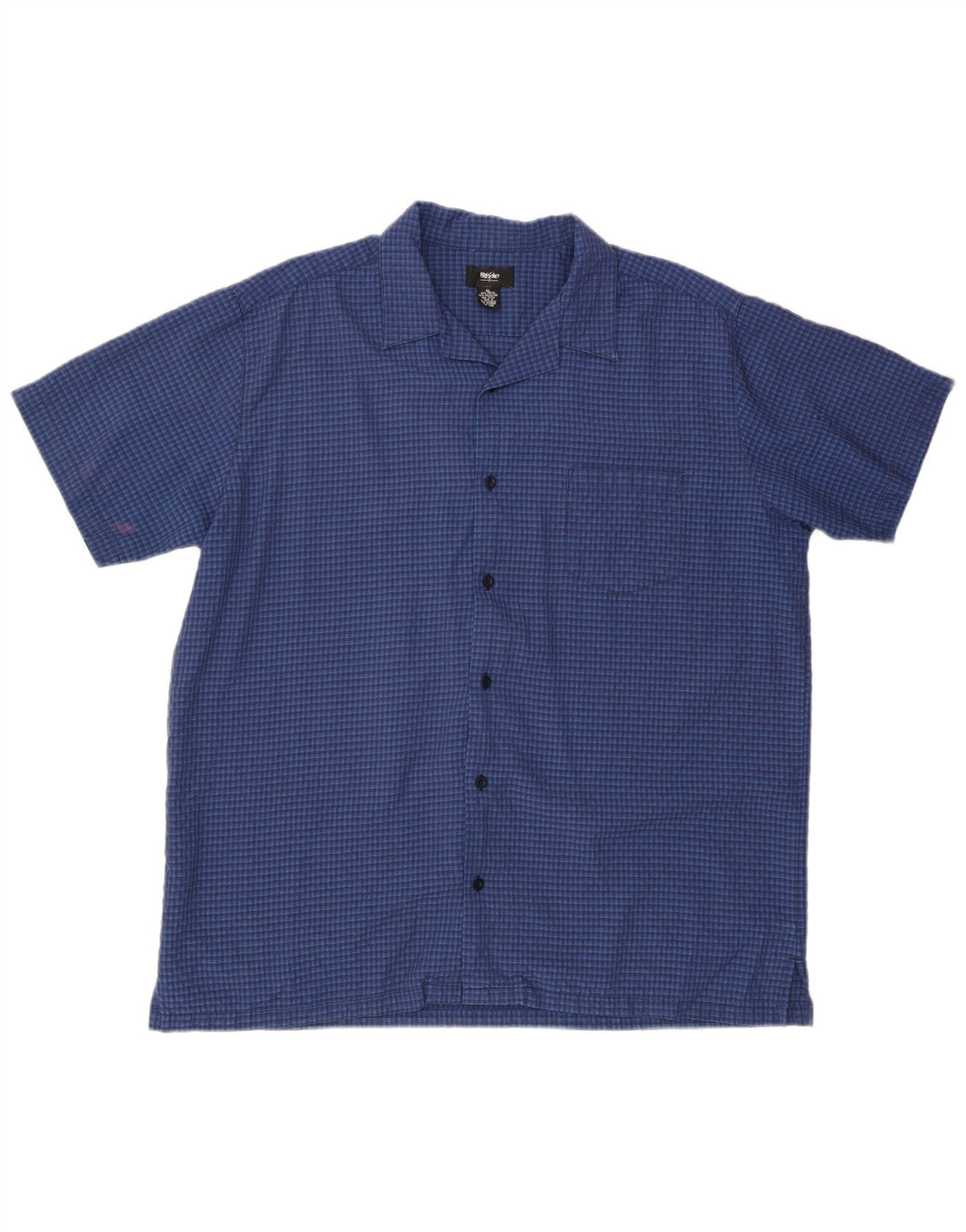 MOSSIMO Chemise à manches courtes pour homme XL en rayonne vichy bleue