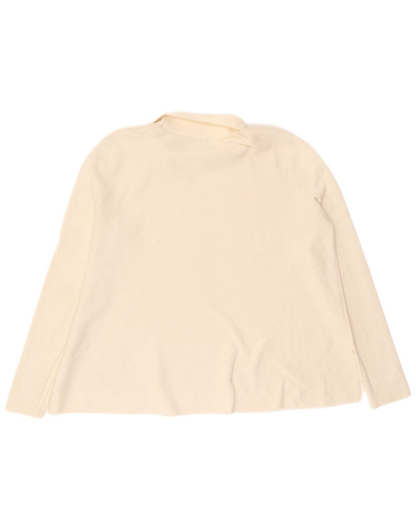 Cos Chemisier coupe ample à col roulé pour femme UK 44 en coton blanc cassé moyen