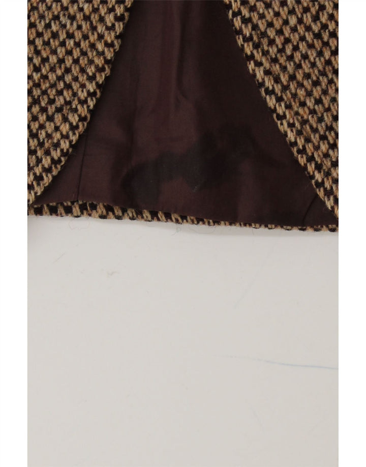 HARRIS TWEED Veste blazer à 3 boutons pour homme UK 38 Marron moyen Laine vierge