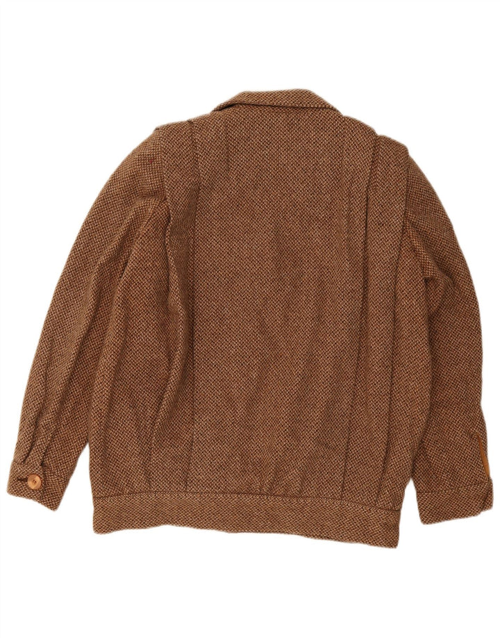 veste bomber femme vintage UK 14 laine marron moyen