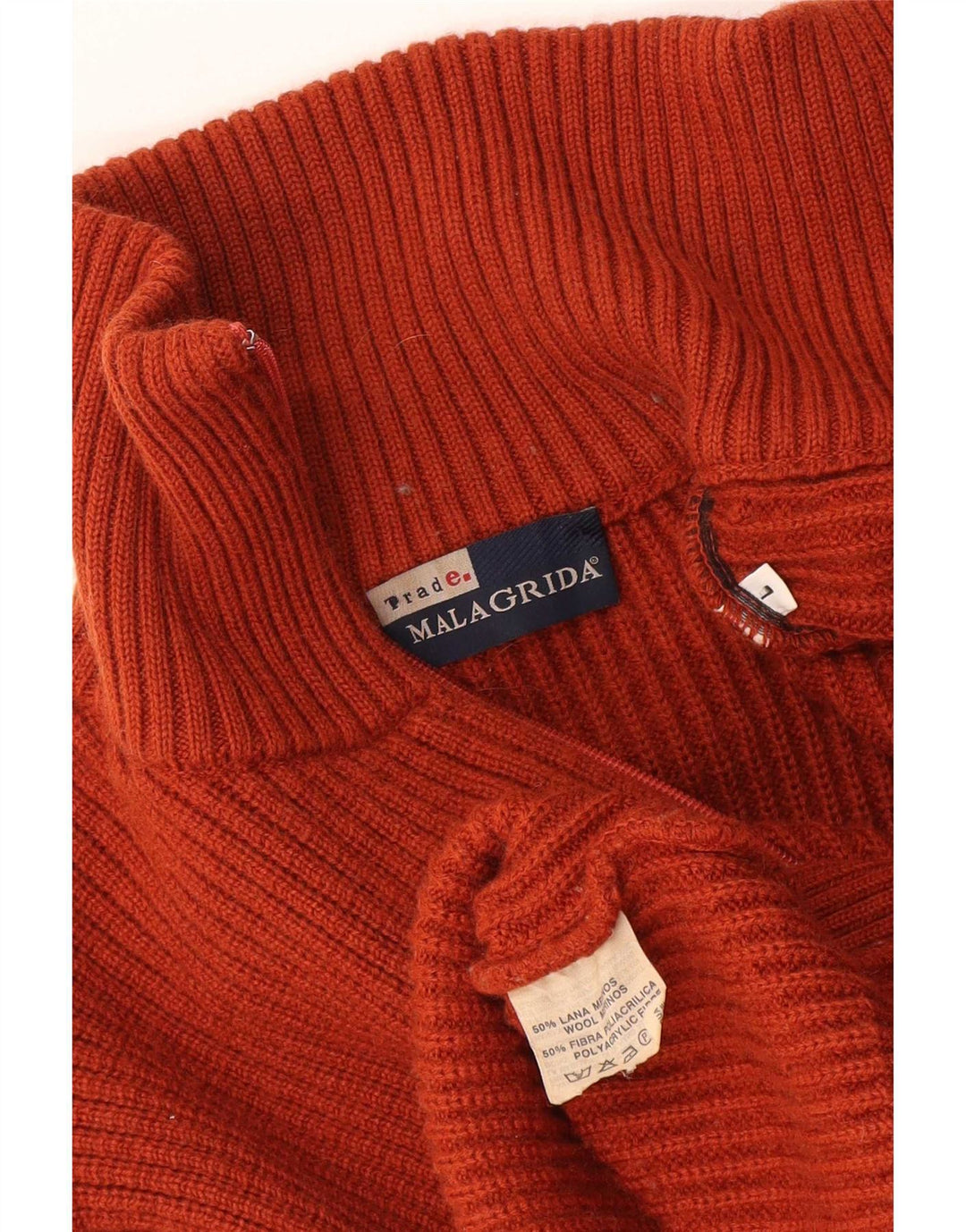 Malagrida Cardigan Homme Pull Grande Laine Mérinos Orange