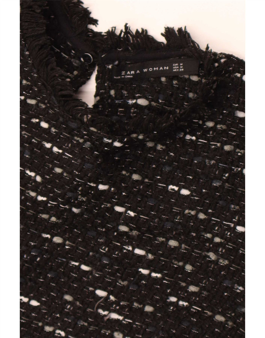 Zara Robe Pull Femme UK 12 Moyen Noir Moucheté