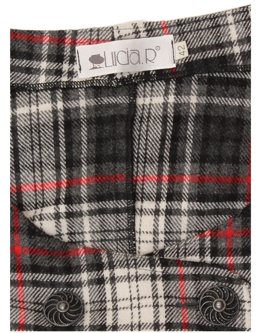 vintage Femme Coupe Régulière Robe Pinafore IT 42 Gris Moyen Plaid Rétro