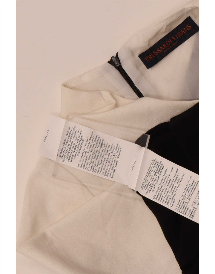 Trussardi Robe Fourreau IT 42 Viscose Colorblock Noir Moyen |