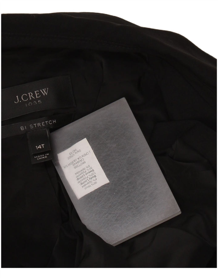 J. CREW Veste blazer à 2 boutons pour femme US 14 XL Laine noire