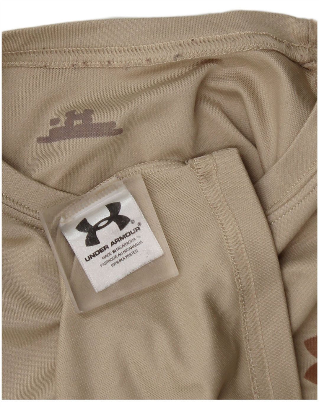 Under Armour T-Shirt Homme Top XL Beige Polyester