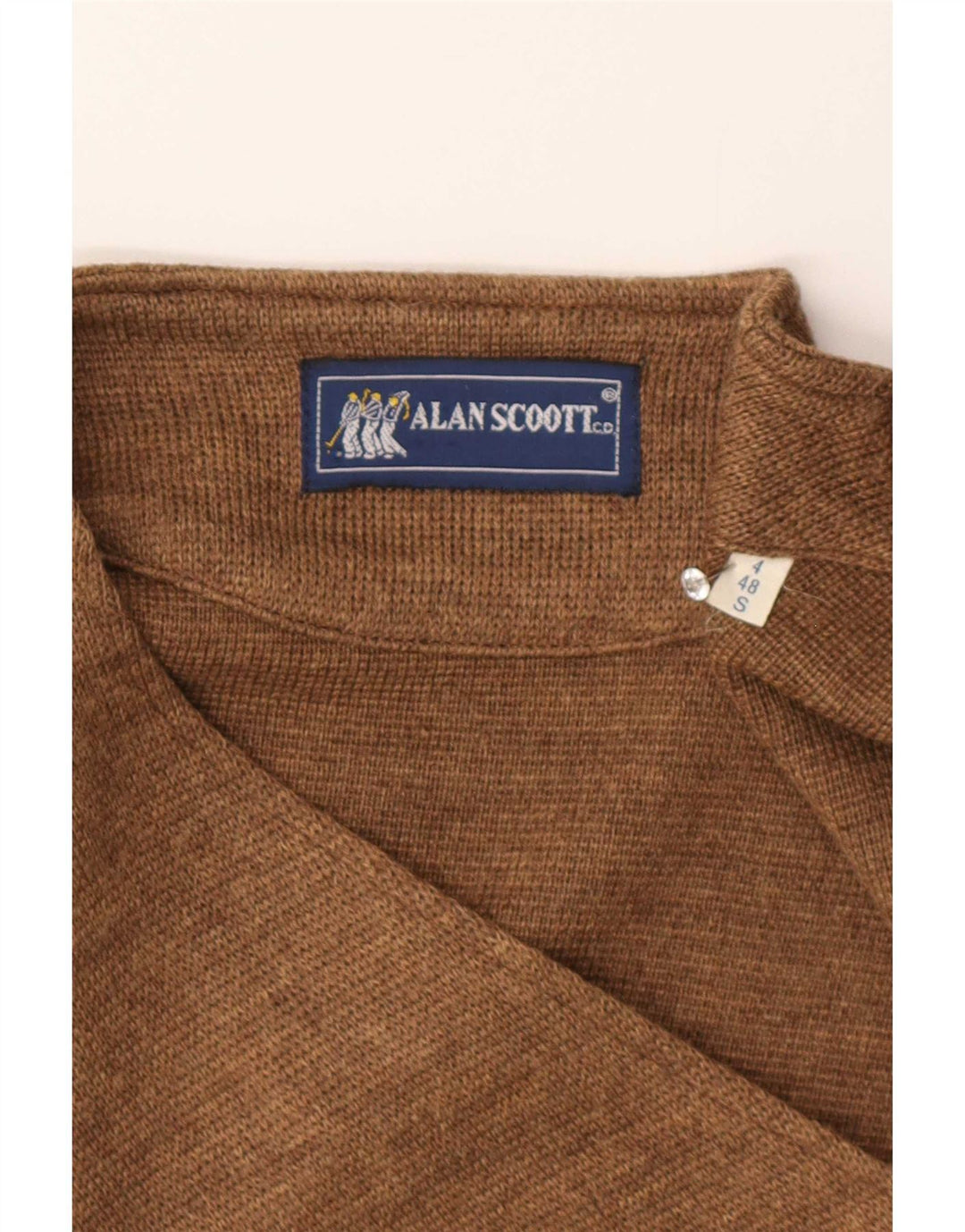 Alan Scoott Gilet tricoté pour homme IT 48 Petite laine marron