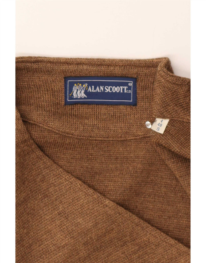 Alan Scoott Gilet tricoté pour homme IT 48 Petite laine marron