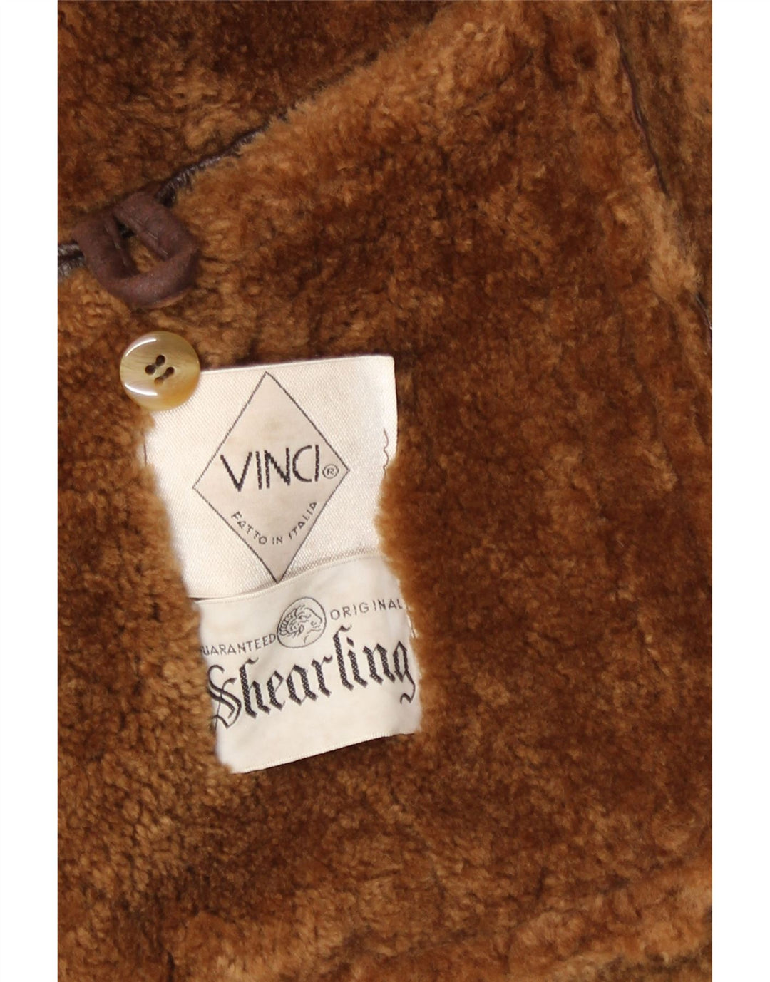 Vinci Veste en peau de mouton pour homme UK 40 Large peau de mouton marron