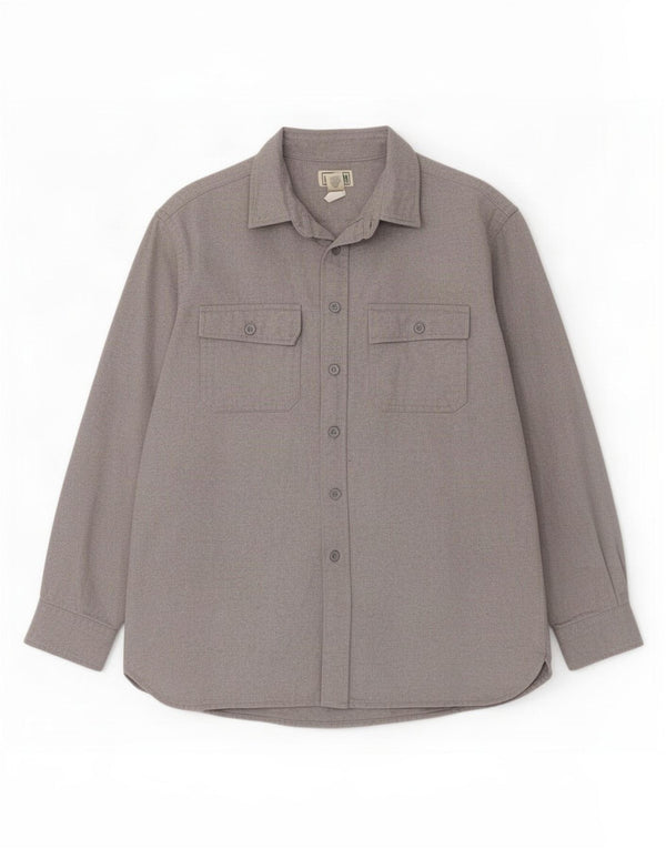 L.L.Bean Chemise Flanelle Homme Coton Gris Moyen