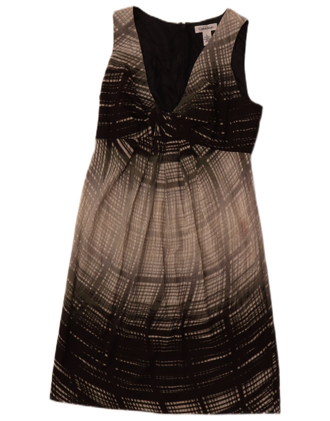 CALVIN KLEIN Robe fourreau sans manches pour femme US 6 Gris moyen Colourblock