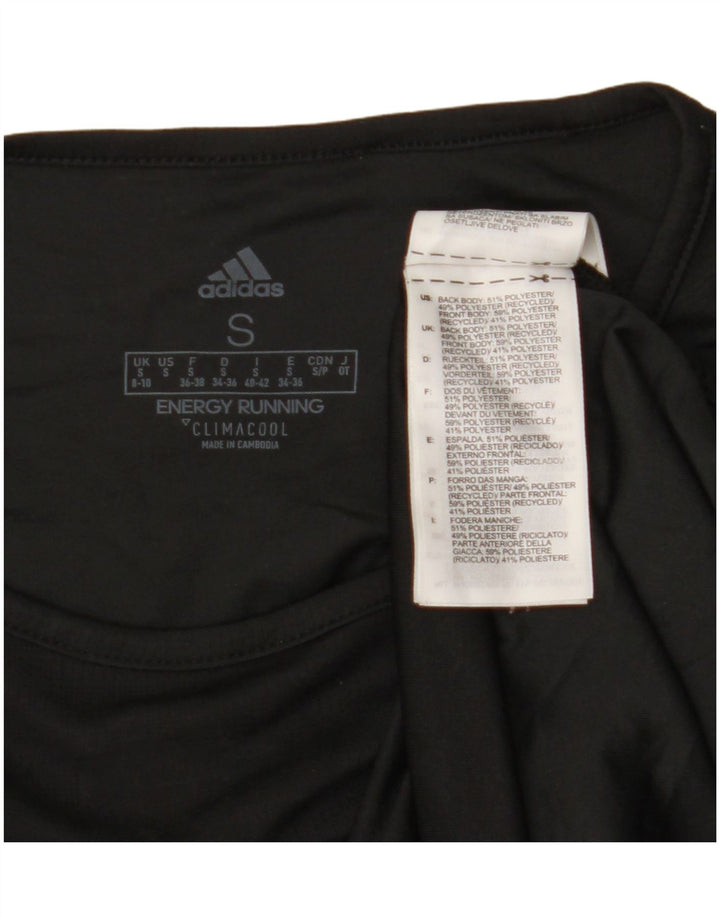 Adidas Femmes Climacool Top Manches Longues UK 8/10 Petit Noir Polyester