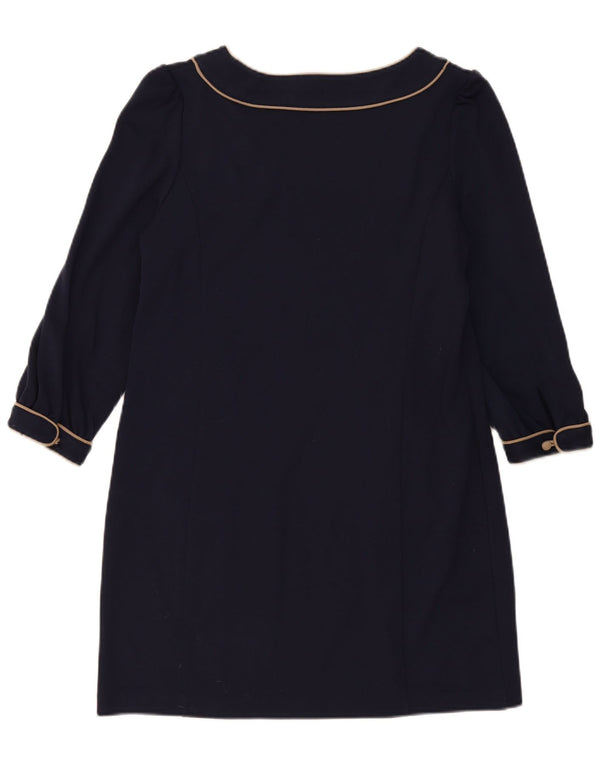 Next Robe droite à manches 3/4 pour femme UK 44 Large Bleu Marine Polyester