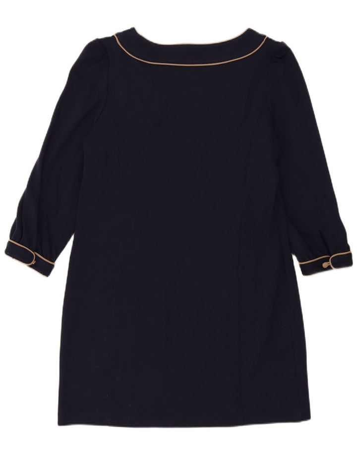 Next Robe droite à manches 3/4 pour femme UK 44 Large Bleu Marine Polyester