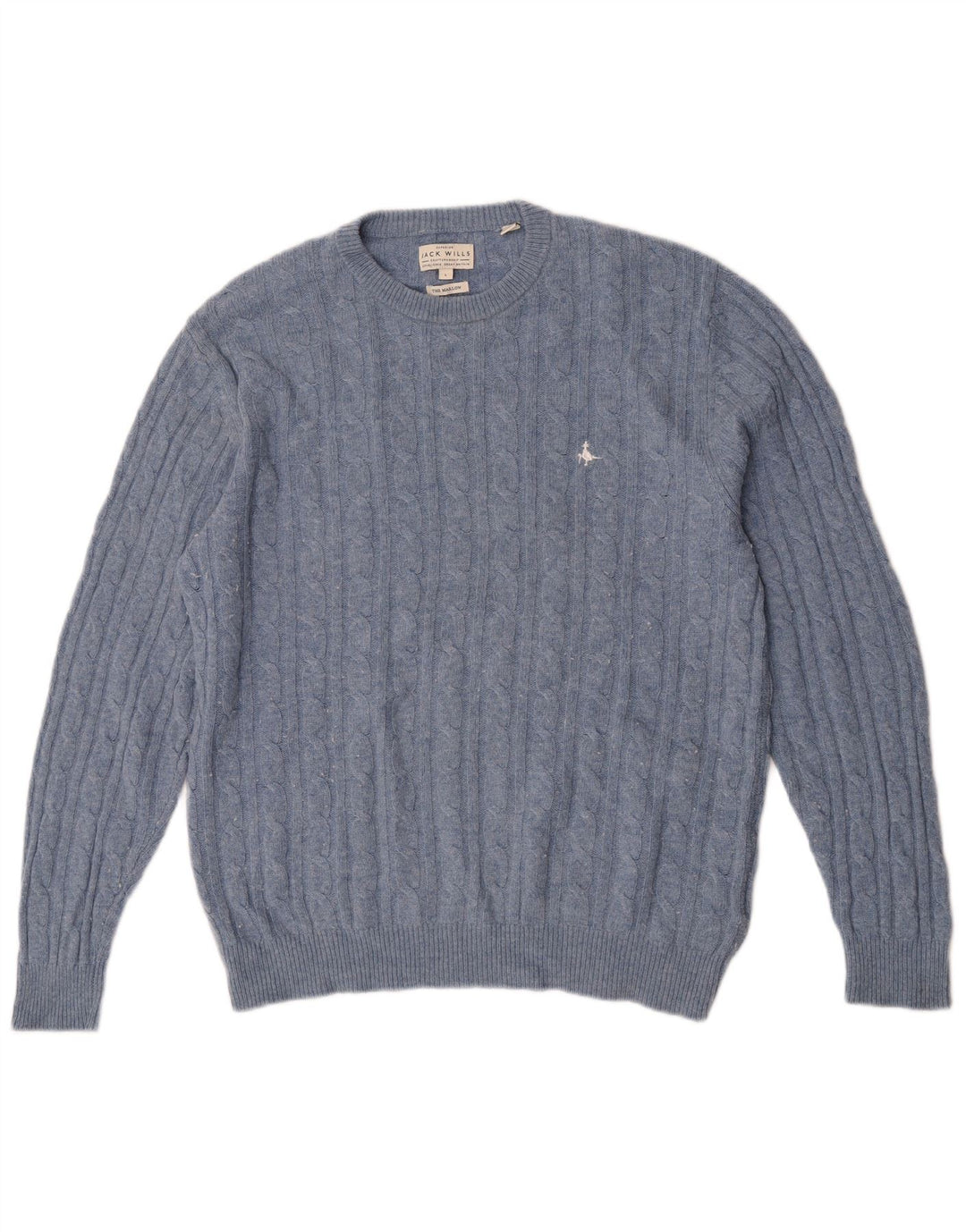 Jack Wills Pull The Marlow à col rond pour homme en laine bleue Taille L