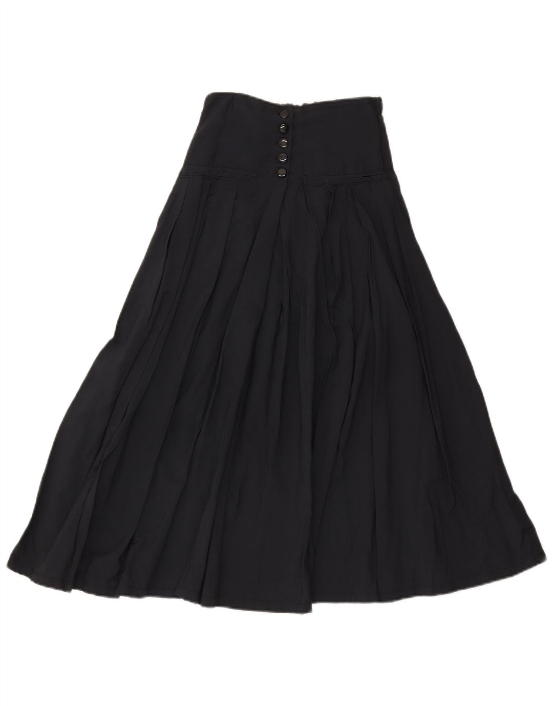 vintage Femme Jupe Maxi Plissée W30 Bleu Marine Moyen