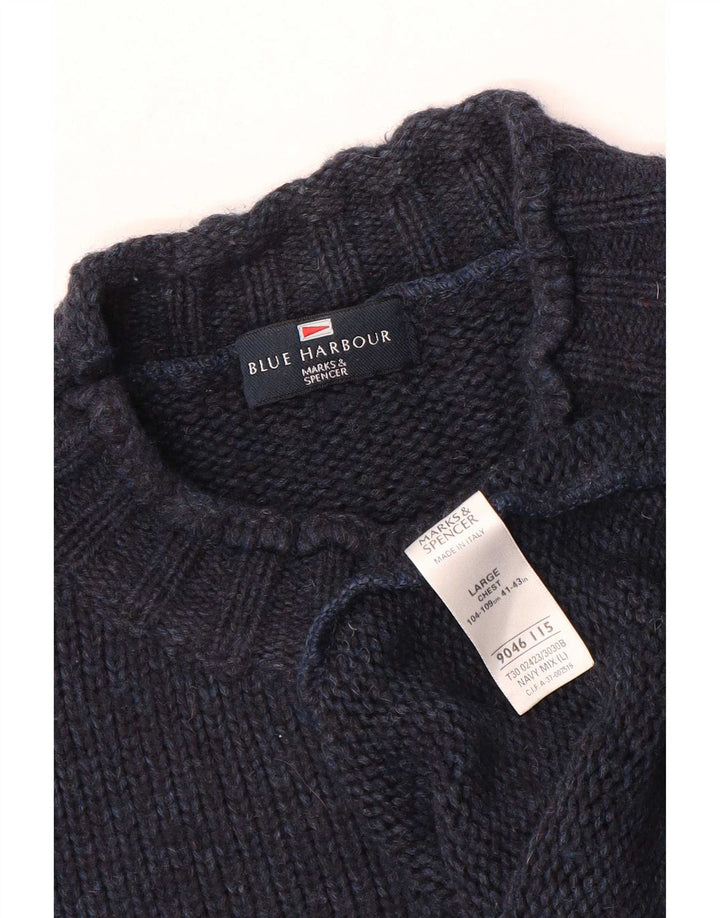 Marks & Spencer Pull à col roulé bleu Harbor pour hommes, grand bleu marine