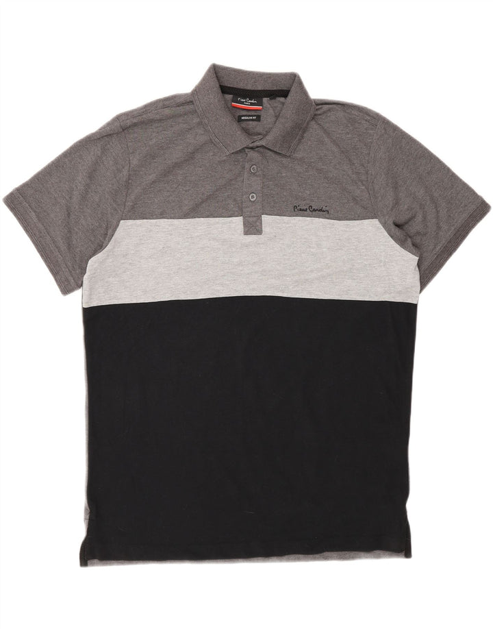 Pierre Cardin Polo coupe classique pour homme en polyester color block grand gris