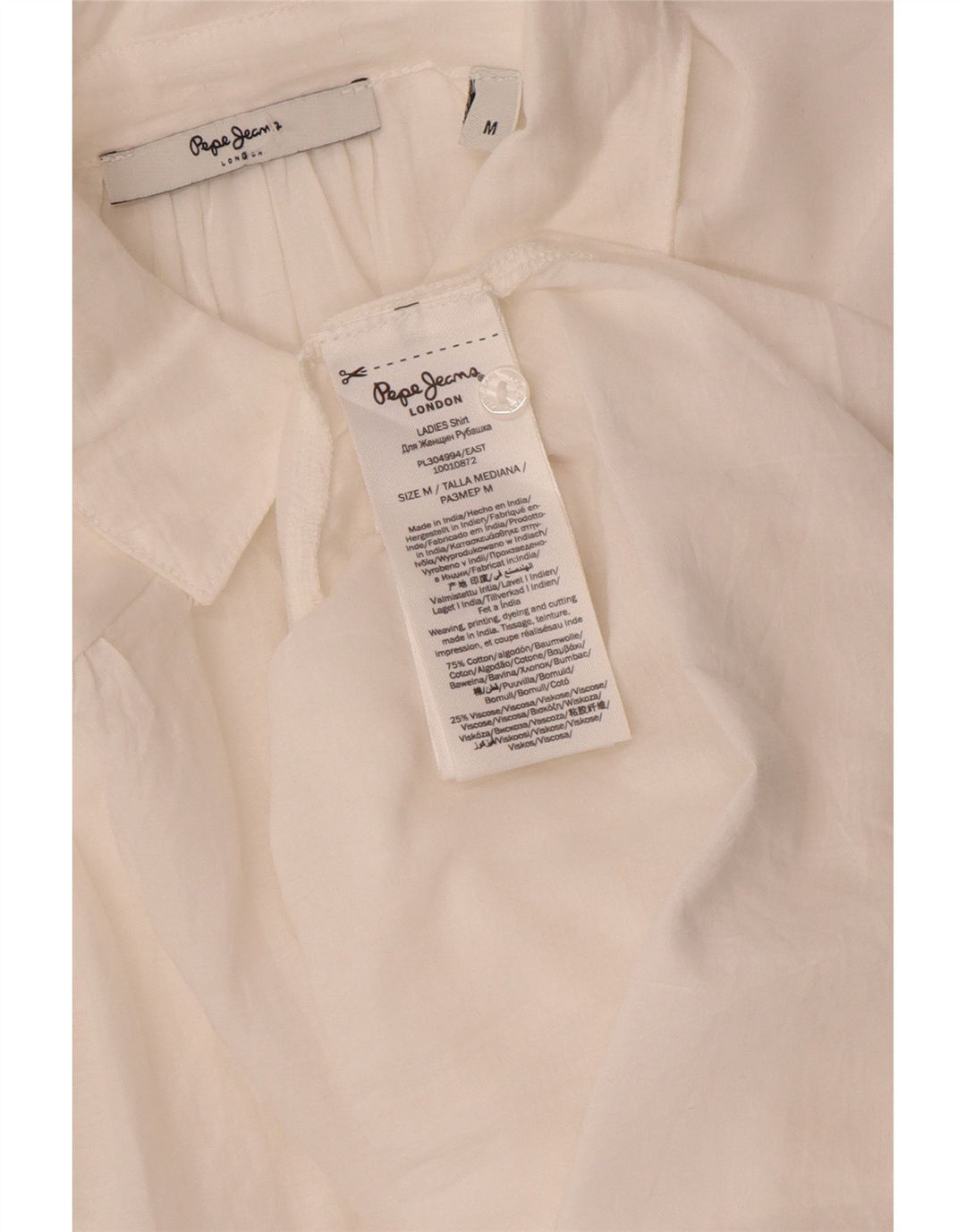 PEPE Jeans Chemise Oversize Femme UK 14 Coton Blanc Moyen