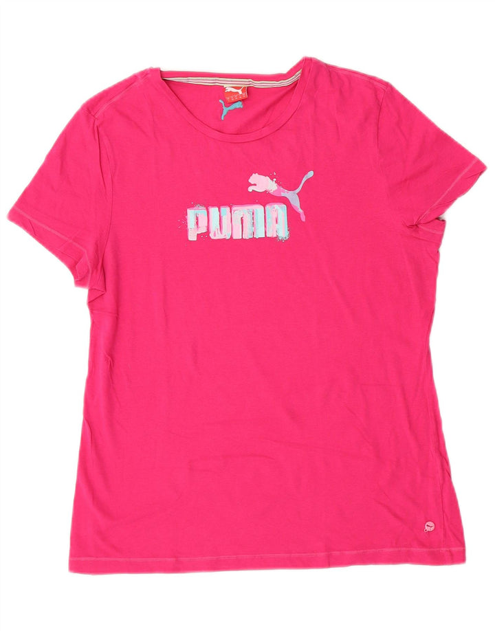 Puma T-shirt graphique pour femme UK 14 Rose moyen