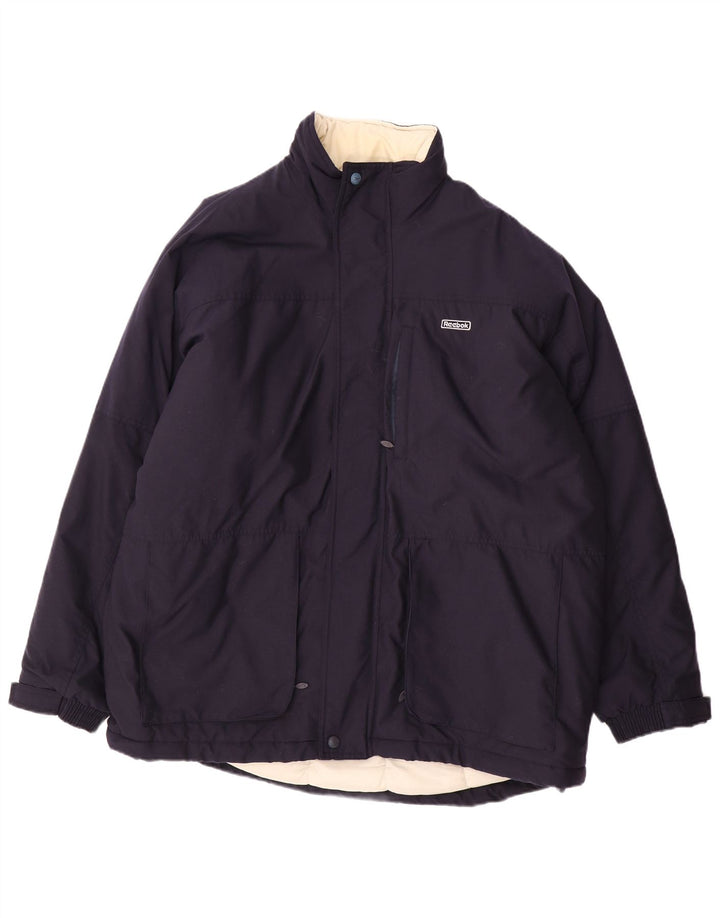 Reebok Veste rembourrée pour homme UK 40 Large Bleu marine Nylon