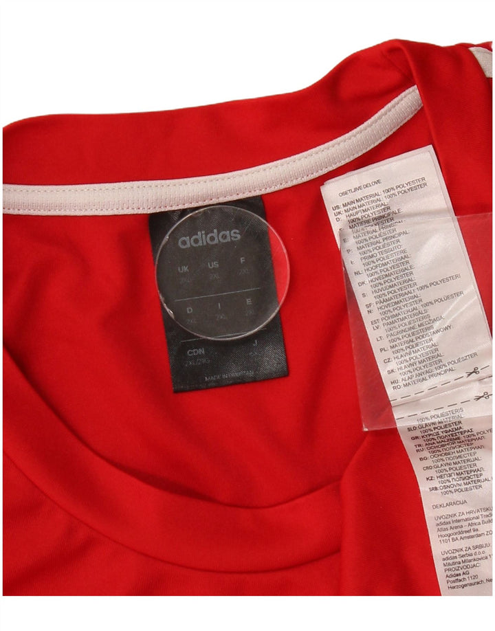 ADIDAS Mens Climalite T-Shirt Top 2XL Red Polyester