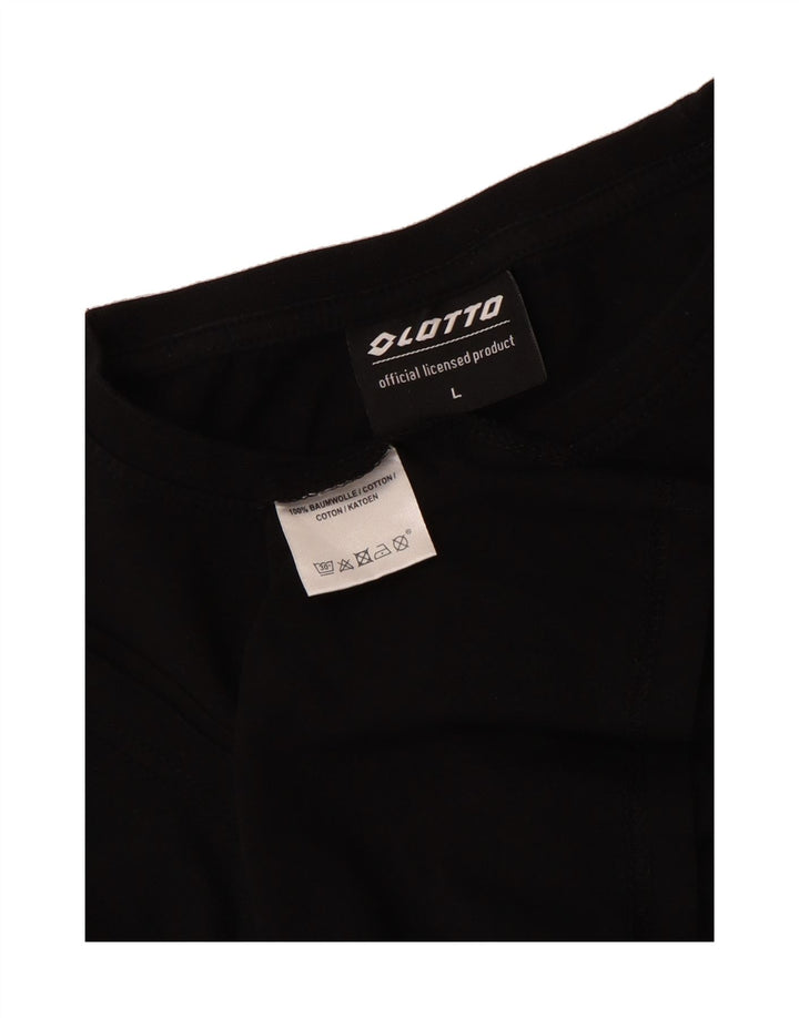 LOTTO Mens T-Shirt Top Large Black Cotton Vintage Lotto and Second-Hand Lotto from Messina Hembry 