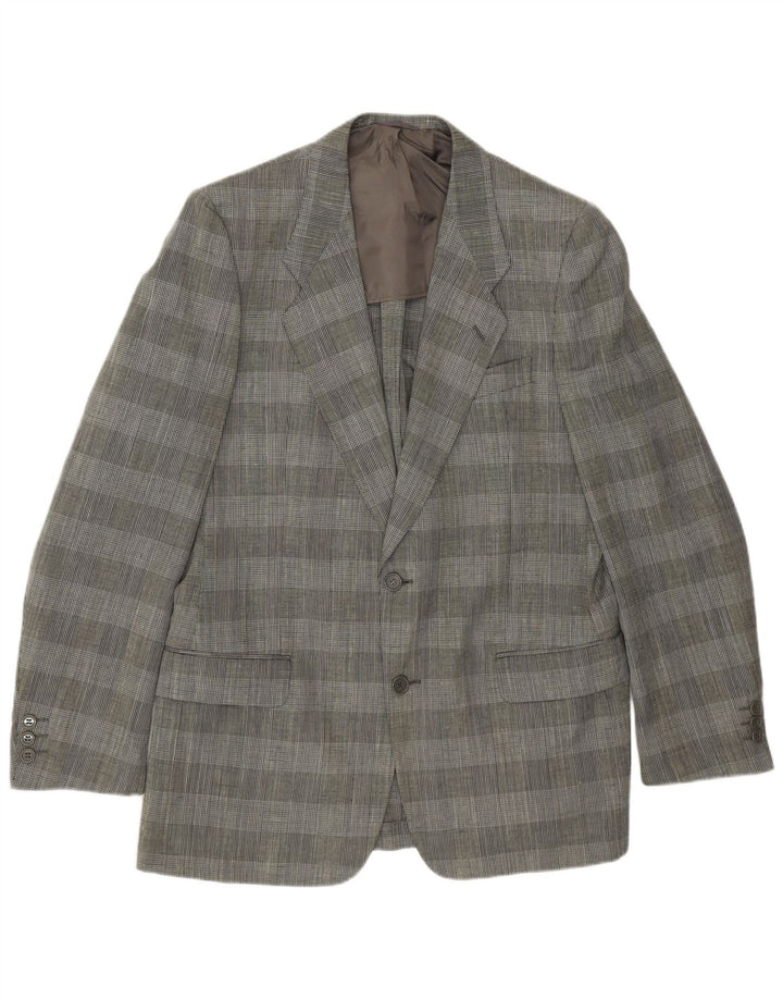 Facis Veste Blazer 2 Boutons Homme IT 52 XL Gris Pied-de-Poule Polyester
