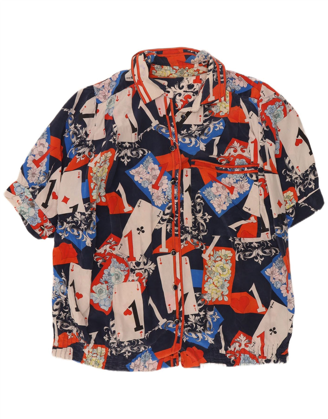 vintage Womens Abstract Pattern Shirt Blouse UK 16 Grand Multicolore