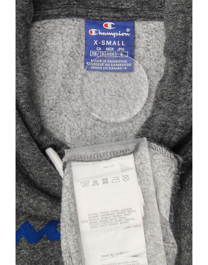 CHAMPION Pull à Capuche Graphique Homme XS Gris Moucheté Coton