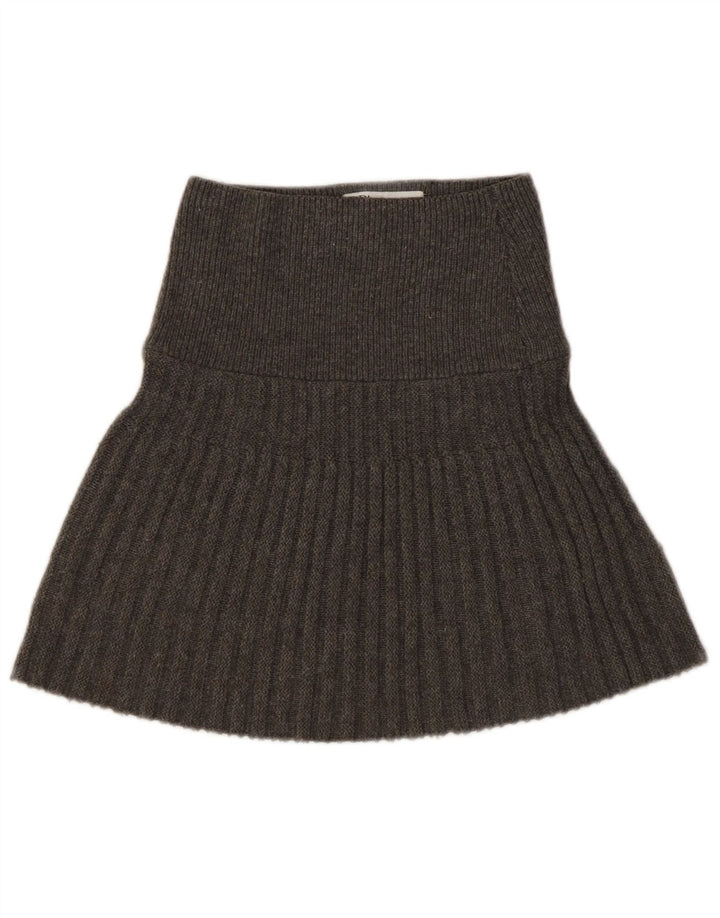 Zara Femme Jupe trapèze en tricot Petit W26 Gris Polyester
