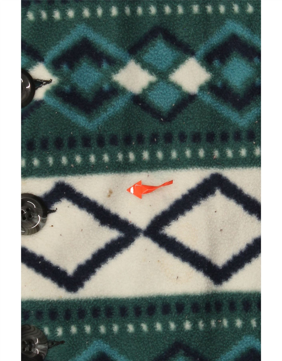 vintage Femme Polaire Gilet UK 14 Moyen Vert Argyle/Diamant Rétro