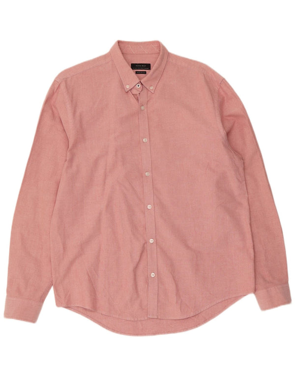 Zara Chemise Regular Fit Homme Rose Large