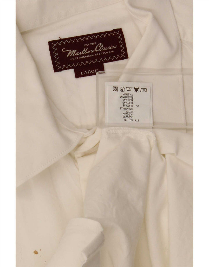 Marlboro Classics Chemise Homme Grand Coton Blanc