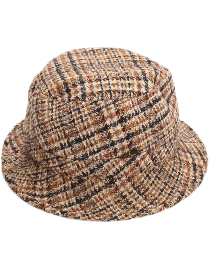 vintage Mens Bucket Hat Grand Beige Pied-de-Poule Classique