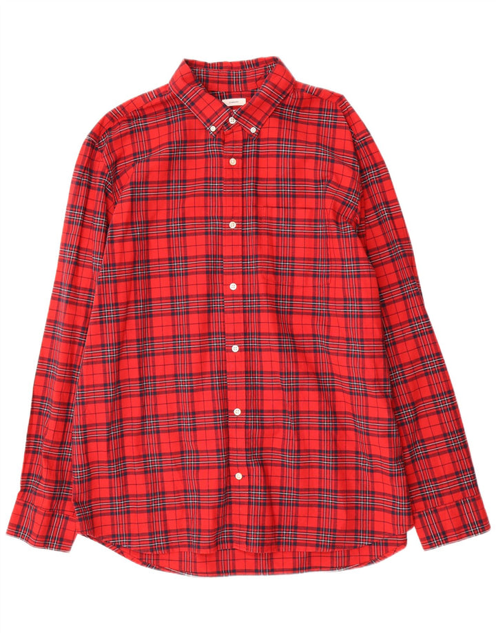 GAP Chemise en flanelle pour homme Coupe standard XL Rouge à carreaux en coton