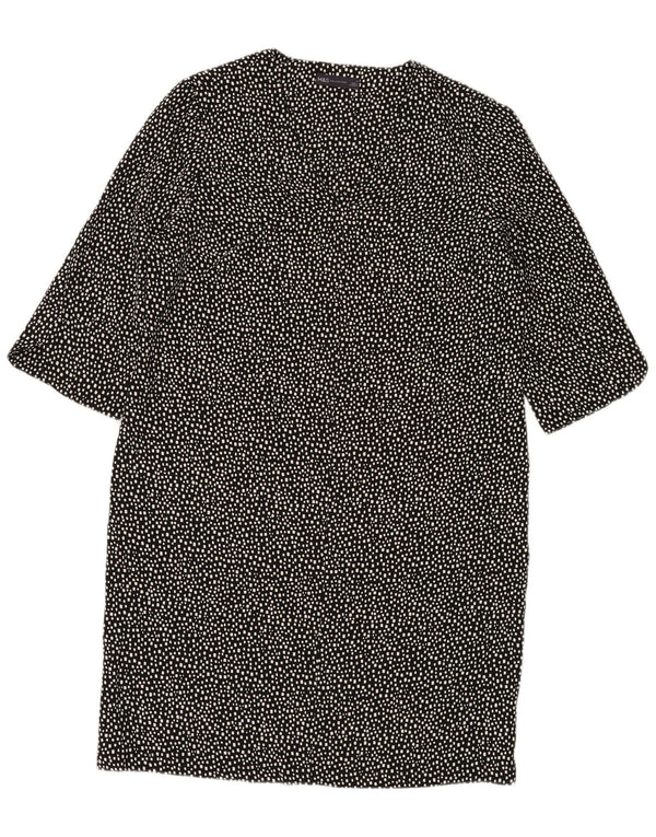 MARKS & SPENCER Robe droite pour femme UK 44 Grand Noir Géométrique Polyester