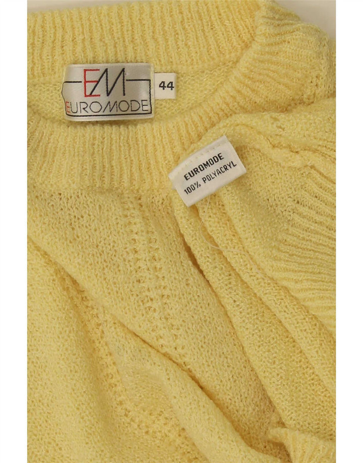 Euro Mode Pull à manches courtes et col rond pour femme IT 44 Jaune moyen