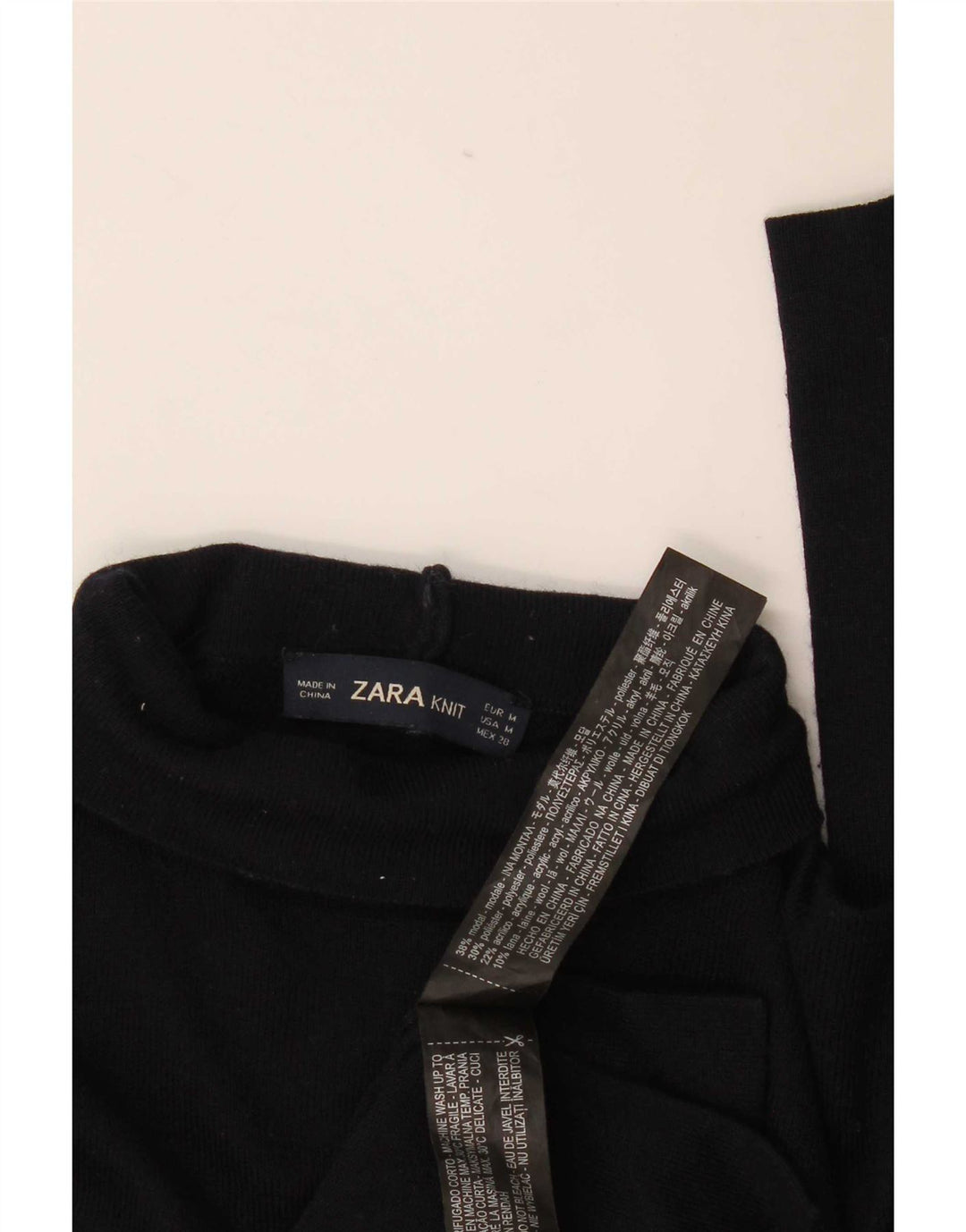 Zara Womens Blouse Top UK 12 Moyen Bleu Marine Modal