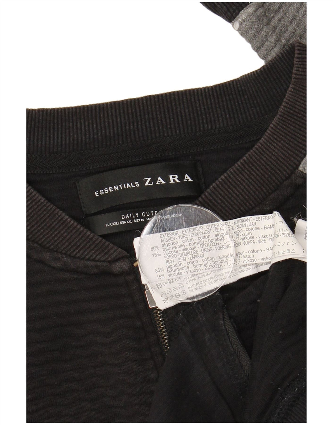 Zara Veste de survêtement pour homme 2XL en coton color block noir