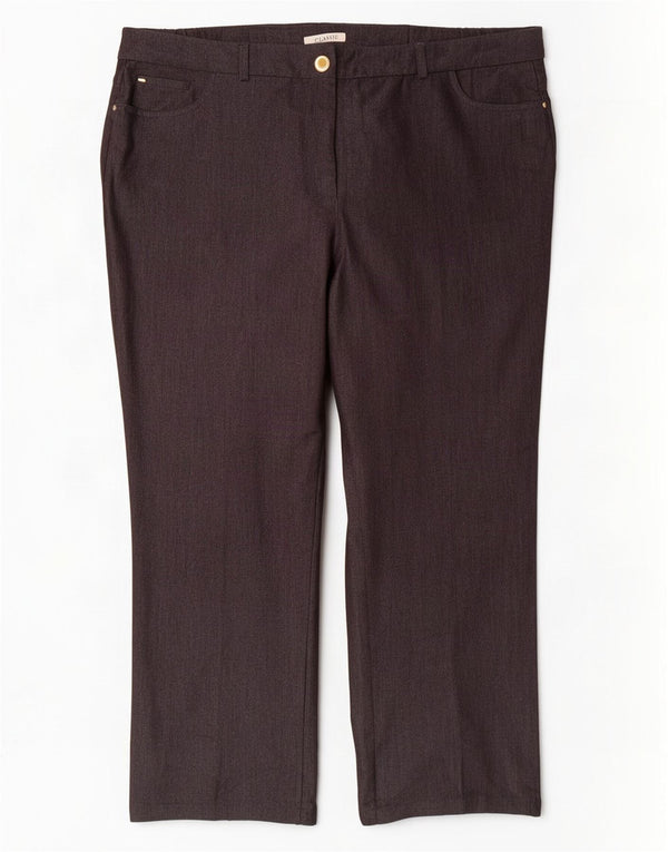 Marks & Spencer Pantalon droit décontracté pour femme UK 18 XL W40 L28 Gris