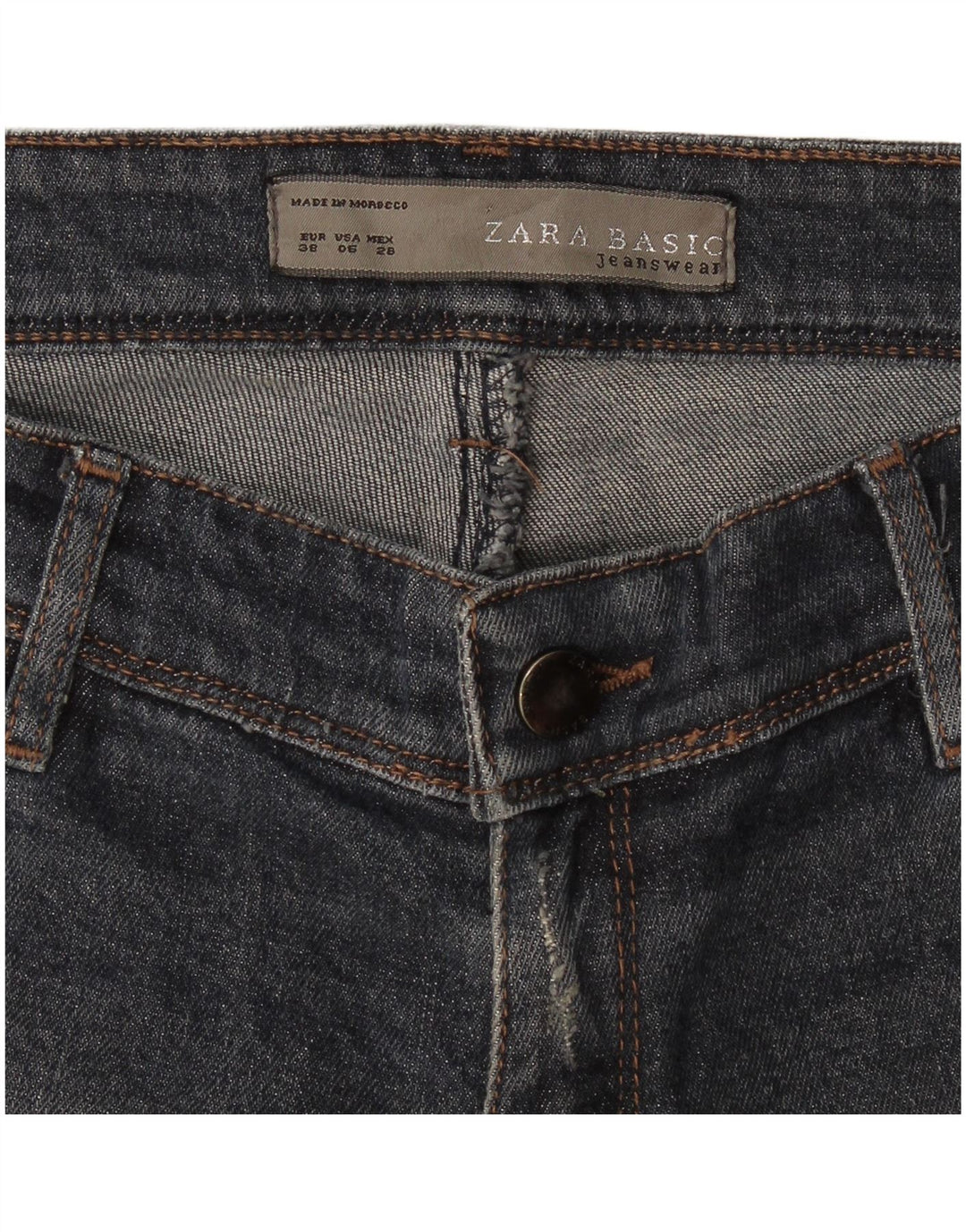 Zara Jean évasé pour femme EU 38 Small W28 L31 Bleu marine