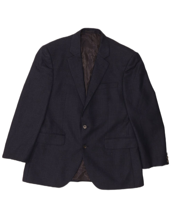 JAEGER Veste Blazer 2 Boutons Homme UK 40 Grande Laine Bleu Marine