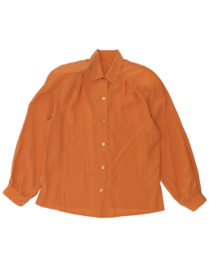 Chemisier chemise femme vintage UK 12 Orange moyen