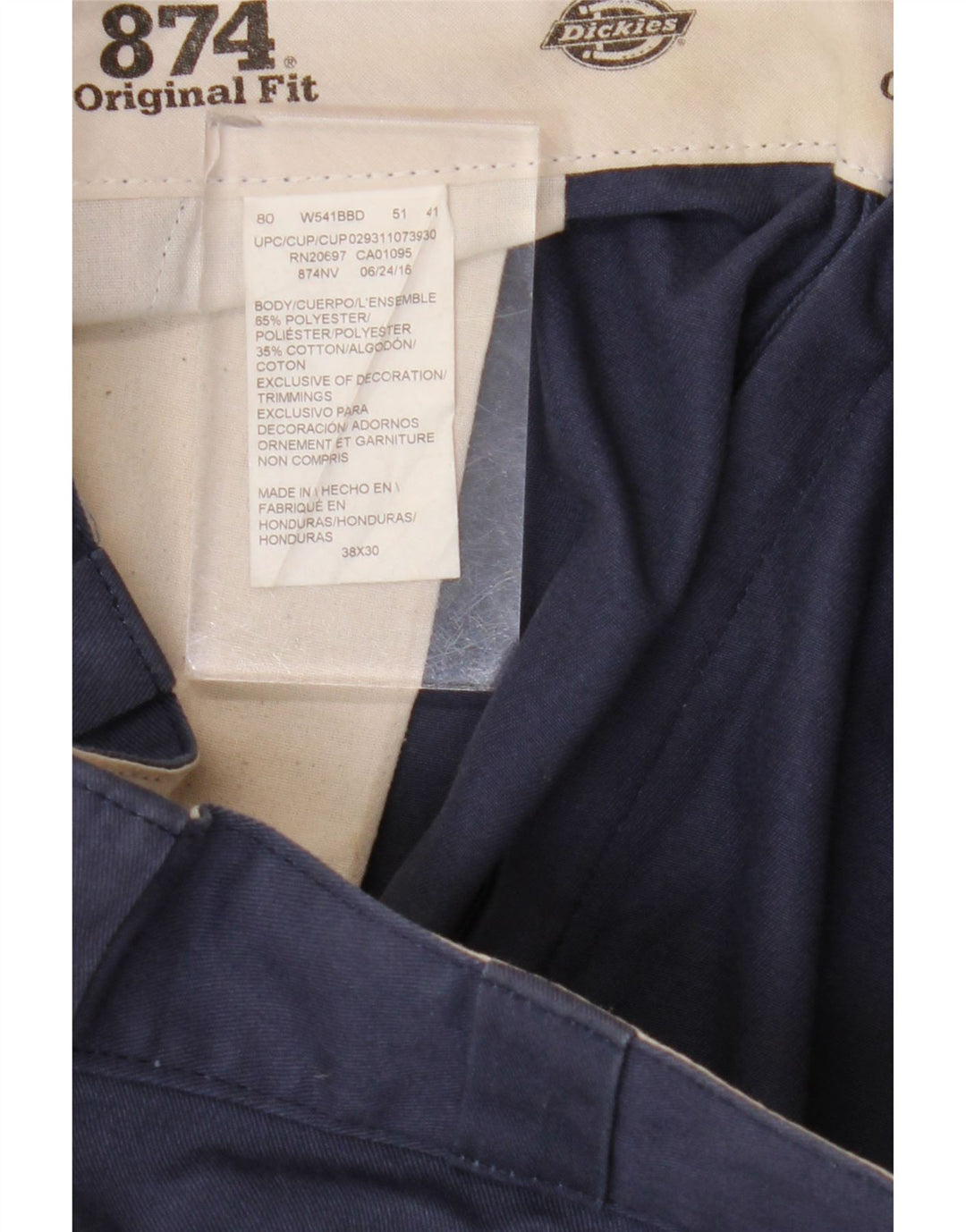 Dickies Pantalon Chino Droit Homme W38 L30 Bleu Marine Polyester