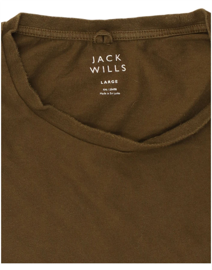 Jack Wills T-Shirt Homme Haut Large Kaki Coton